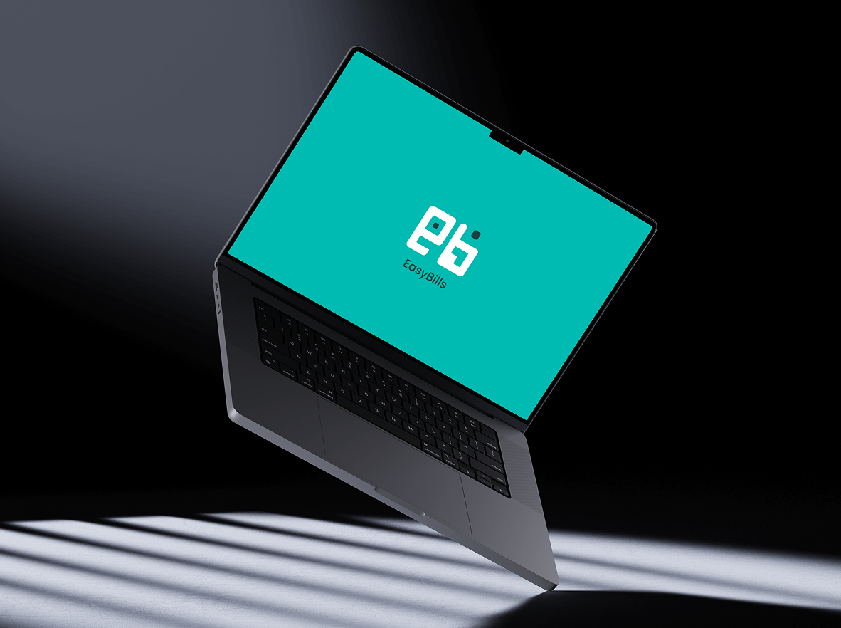 EasyBills logo on a laptop screen
